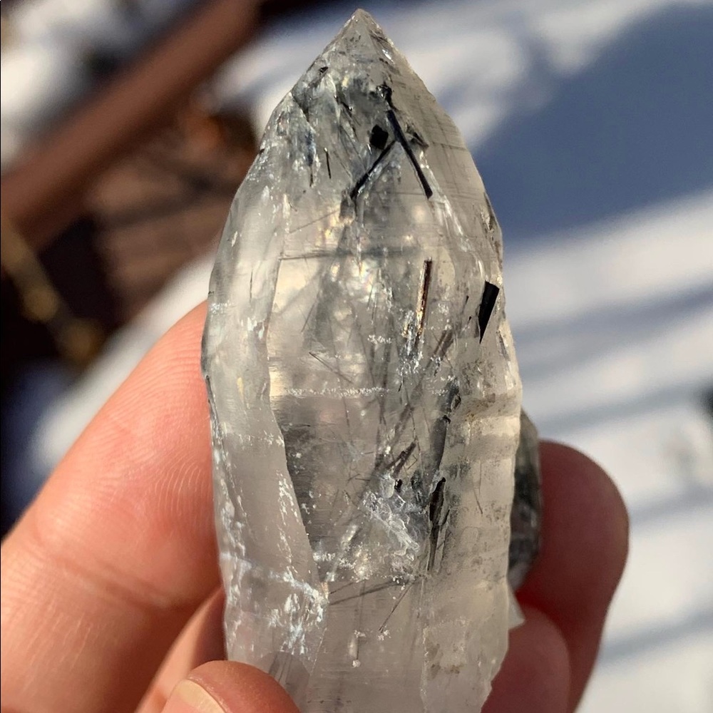 Himalayan quartz with Tourmaline Inclusions